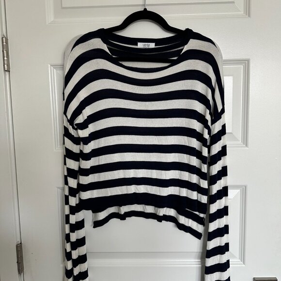Lulu's Isadora Navy Blue and White Striped Sweater - Picture 2 of 4